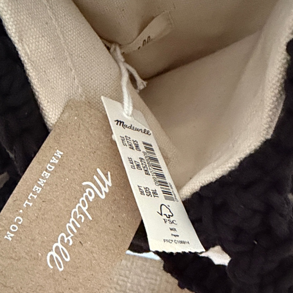 Madewell Black & Cream Knit Tote